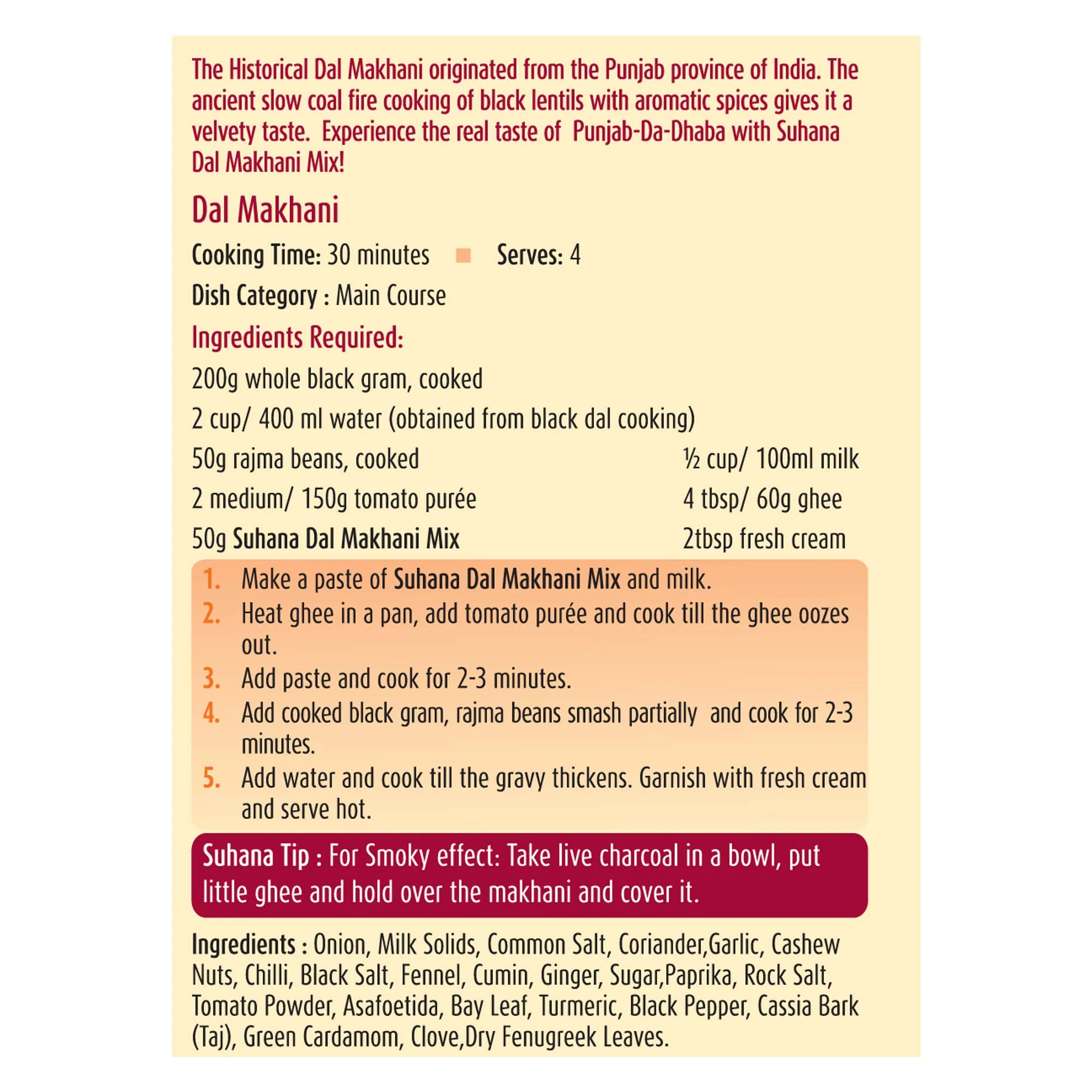 Suhana Dal Makhani Spice Mix Pouch - Image 5